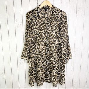 {Alfani Woman} Leopard Print Button Down Dress 22W